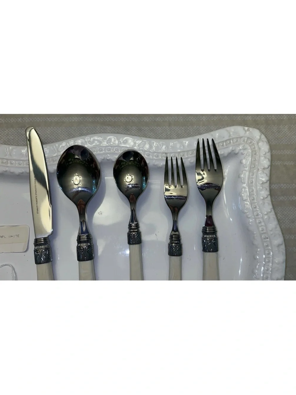Vintage Stanley Roberts Single 5-piece Place Setting In Perlecent White NWT